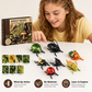 Wind-Up Winged Insect Simulation Toy Set with Educational Cards