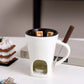 🍫🎄50% OFF NOW! Ceramic Chocolate Fondue Mug – Tealight Melting Cup for Chocolate & Cheese, Portable Dipping Pot for Romantic Date, Family Party & Christmas Gatherin