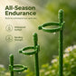Green Plastic Plant Support Stakes with Adjustable Clasps for Garden Flowers