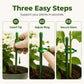 Green Plastic Plant Support Stakes with Adjustable Clasps for Garden Flowers