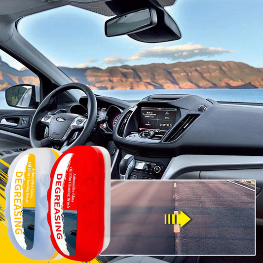 🚗 Car Glass Oil Film Cleaning Brush: Soft Sponge, Mild Formula, Non-Slip Grip, 120ml