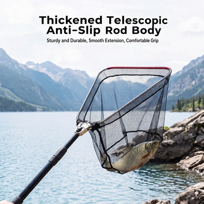 Aluminum Alloy Telescopic Folding Triangular Fishing Landing Net Floating Reinforced Hand Net for Lure Fishing