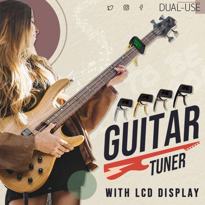 Accordeur capo pour guitare avec écran LCD à double usage