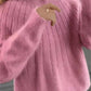 Pull tricoté moelleux solide en cachemire