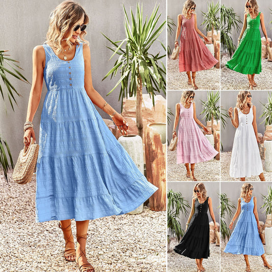 Spring and summer elegant halter dress
