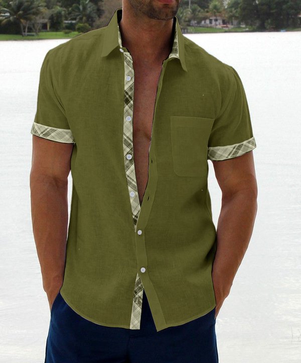 Soldes d'été - 49 % OFF💥 --- Chemise boutonnée à col écossais décontracté pour homme-4