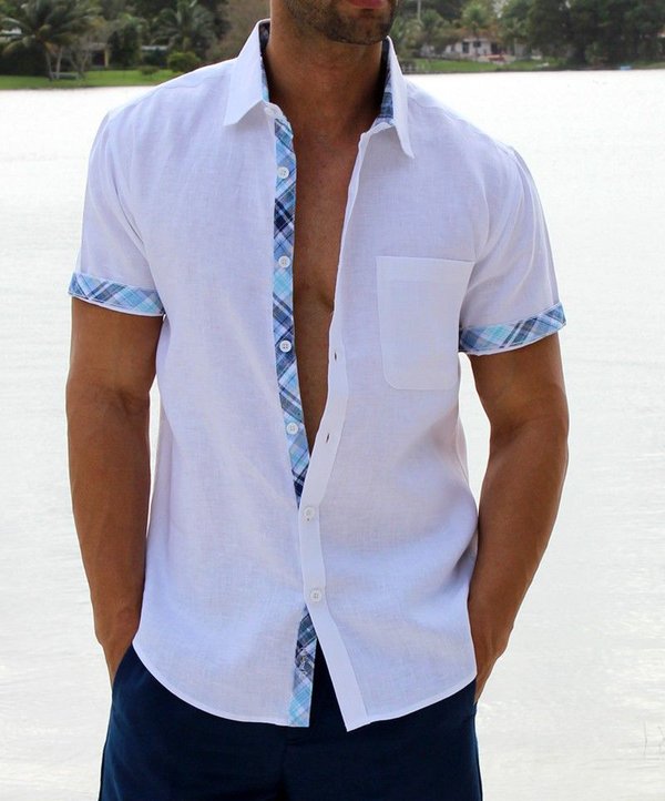 Soldes d'été - 49 % OFF💥 --- Chemise boutonnée à col écossais décontracté pour homme