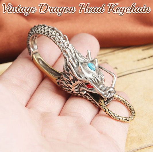 Porte-clés Vintage en Forme de Tête de Dragon
